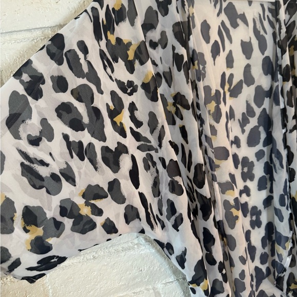 Sheer Leopard Print Kimono Cardigan-XL - Picture 3 of 4